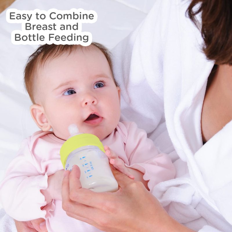 Mee Mee Eazy Flo Premium Baby Feeding Bottle (250 ml, Blue_Green)-2-min
