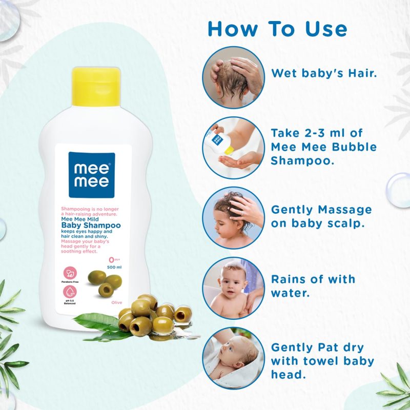 Mee Mee Mild Baby Shampoo No Tears Formula Gentle Hair Care with Olive Extracts Nourishing for Babies (2)