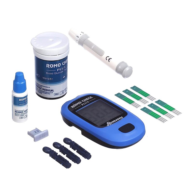 Romsons Romo Check Plus Blood Glucose Meter (Glucometer)-3-min